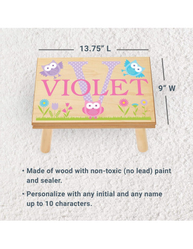 Escalera Personalizada para Niños Vamos a Hacer Recuerdos - Dinosaurio - Madera Blanca - 35.56x23.50x22.23 cm