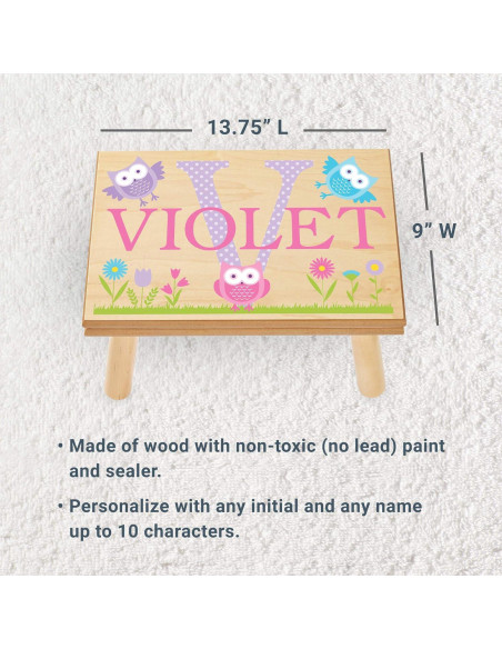 Escalera Personalizada para Niños Vamos a Hacer Recuerdos - Dinosaurio - Madera Blanca - 35.56x23.50x22.23 cm