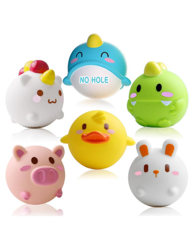 Juguetes de baño ANUOEXGO para bebés 6PCS sin agujero
