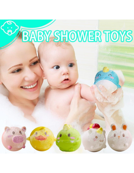 Juguetes de baño ANUOEXGO para bebés 6PCS sin agujero