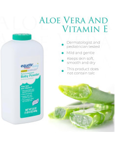 Polvo para Bebés Hipoalergénico Equate 622 g Aloe Vera Vitamina E 2