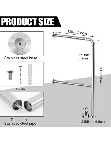 Barra de Agarre de Acero Inoxidable Zonon 83.82x45.72cm