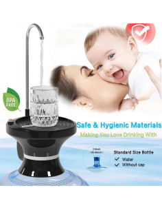 Dispensador de Agua Eléctrico QIQU Negro 5 Galones Recargable USB 2