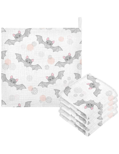 Paquete de 5 Paños de Muselina Algodón vvfelixl 30x30 cm