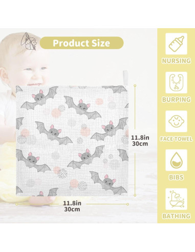 Paquete de 5 Paños de Muselina Algodón vvfelixl 30x30 cm