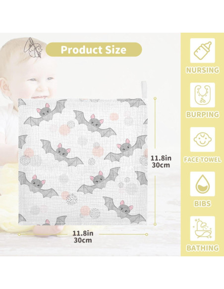 Paquete de 5 Paños de Muselina Algodón vvfelixl 30x30 cm