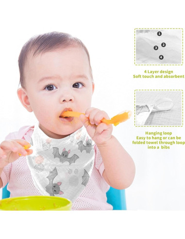 Paquete de 5 Paños de Muselina Algodón vvfelixl 30x30 cm