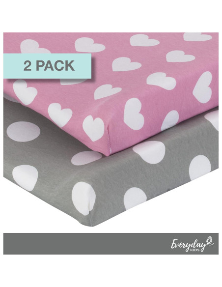 Cubiertas de Cambio Everyday Kids 100% Algodón 2 Piezas Rosa