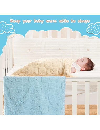 4 Mantas para Bebés Yagle Mate 76x102 cm Suaves y Coloridas