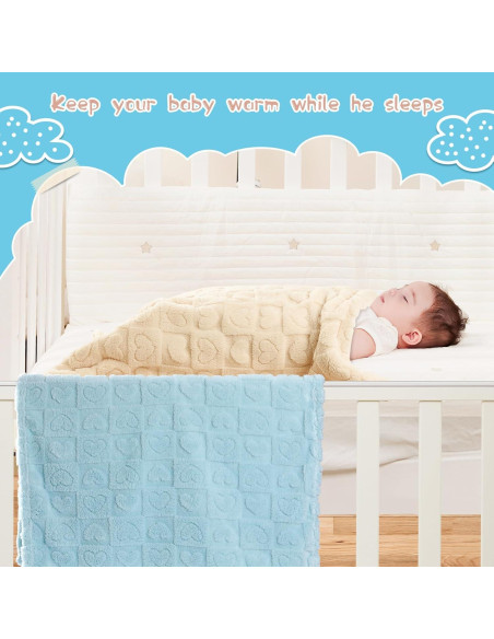 4 Mantas para Bebés Yagle Mate 76x102 cm Suaves y Coloridas