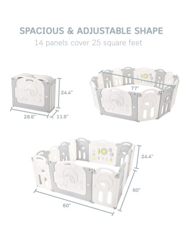 Castillo Nube Plegable Fortella para Bebés - Área de Juego Segura 14 Paneles