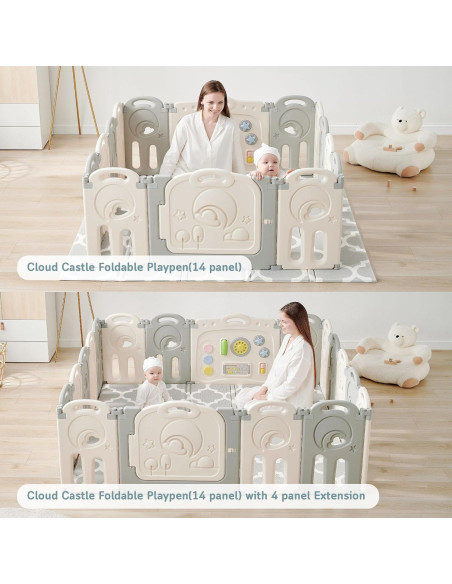Castillo Nube Plegable Fortella para Bebés - Área de Juego Segura 14 Paneles
