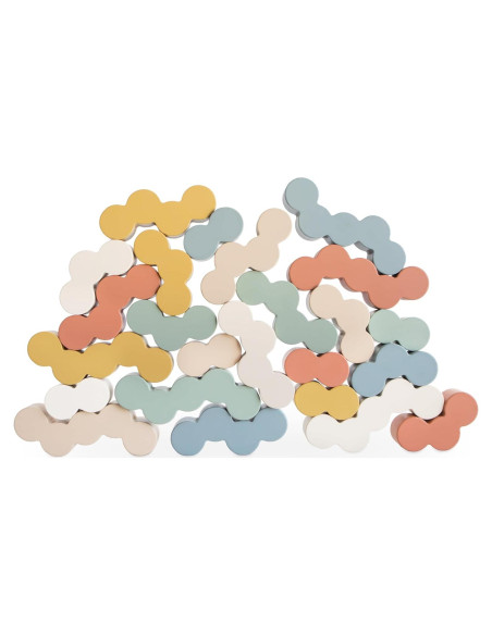 Bloques de Equilibrio de Madera Mushie - 24 Piezas Montessori