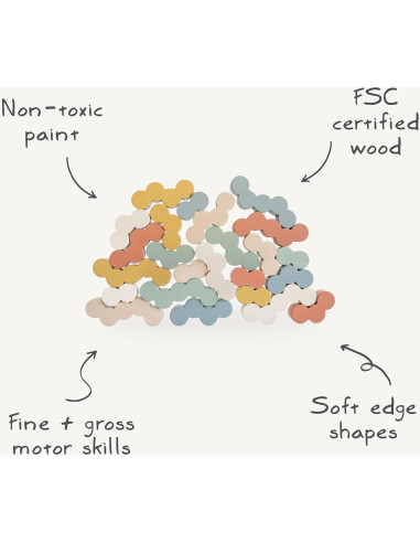 Bloques de Equilibrio de Madera Mushie - 24 Piezas Montessori