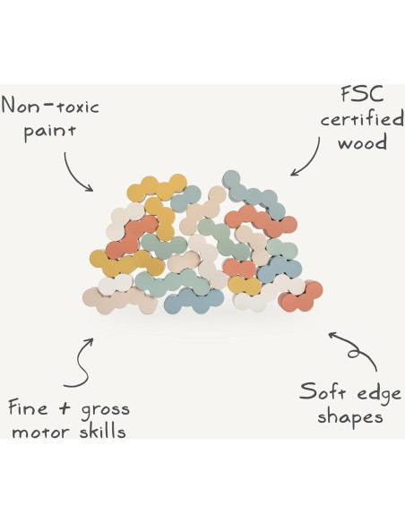 Bloques de Equilibrio de Madera Mushie - 24 Piezas Montessori