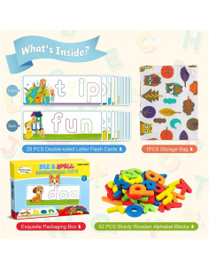 Juego de Aprendizaje Officygnet para Niños 2-6 Años - Palabras CVC 2