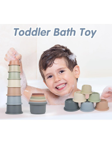 Juguete Tazas Apilables SKYWHALE 8PCS para Bebés 6-12 Meses