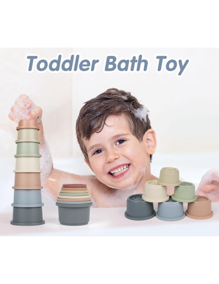 Juguete Tazas Apilables SKYWHALE 8PCS para Bebés 6-12 Meses