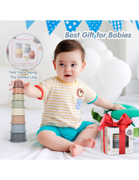 Juguete Tazas Apilables SKYWHALE 8PCS para Bebés 6-12 Meses