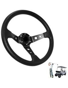 Volante de Carreras Universal Kowosyos 35cm Negro con Claxon 2