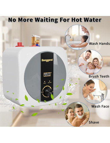Calentador de Agua Eléctrico Ganggend 9.5L 1500W Bajo Fregadero
