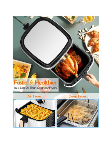 Freidora de Aire ALLCOOL 8QT 1700W Pantalla Táctil 8 en 1