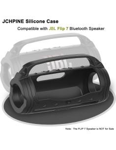 Funda de silicona JCHPINE para altavoz JBL Flip 7 - Negro 2