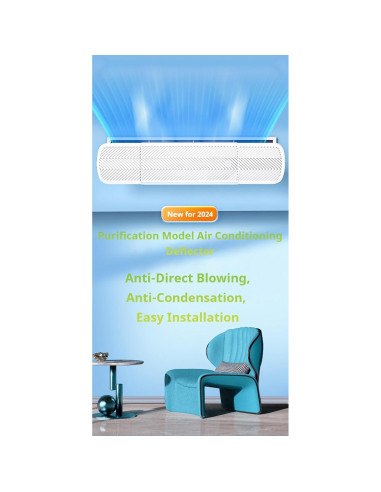 Deflector de Aire Acondicionado QIANDAHOM Ajustable 90-120 cm