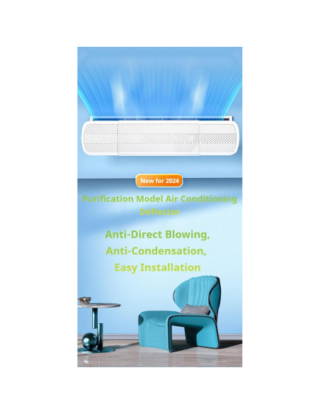 Deflector de Aire Acondicionado QIANDAHOM Ajustable 90-120 cm