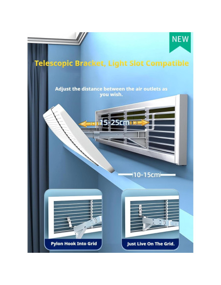 Deflector de Aire Acondicionado QIANDAHOM Ajustable 90-120 cm