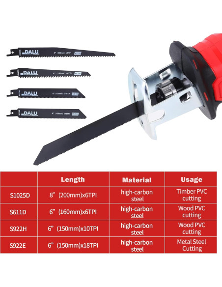 Sierra Recíproca Inalámbrica BDJHMP 21V 2000mAh 3000RPM