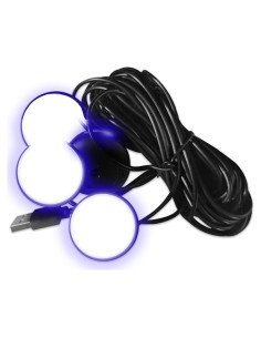 Luces LED para Interior de Auto Lyxheth Azul 4 en 1 USB