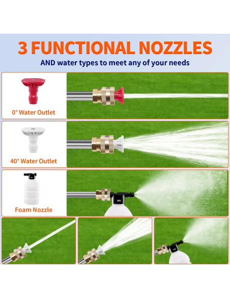 Lavadora a Presión Inalámbrica 21V 1500W con 2 Baterías 2Ah