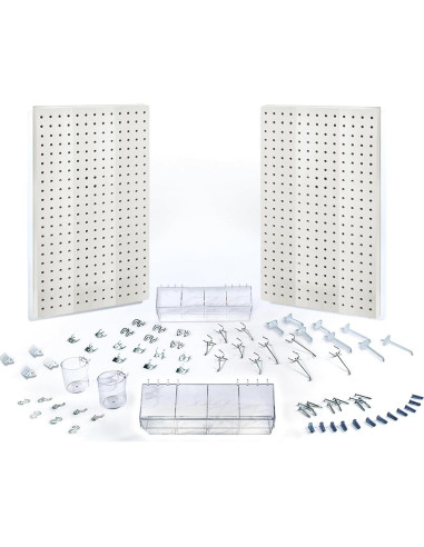 Organizador de Pegboard Azar Displays 70 Piezas Blanco 68.58x55.88cm