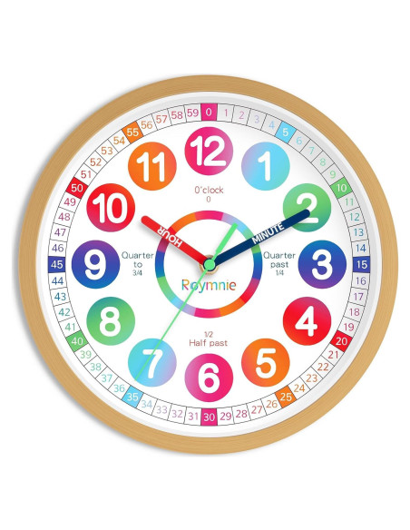 Reloj de Aprendizaje Silencioso Roymnie 20.32 cm Multicolor