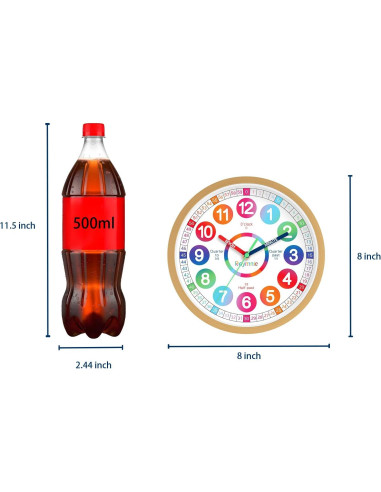 Reloj de Aprendizaje Silencioso Roymnie 20.32 cm Multicolor