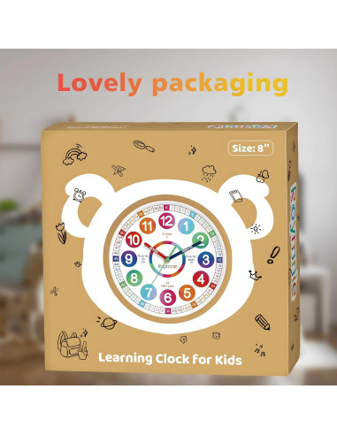 Reloj de Aprendizaje Silencioso Roymnie 20.32 cm Multicolor