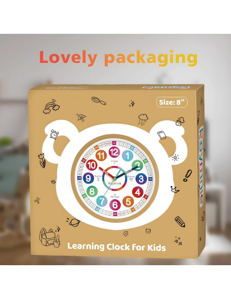 Reloj de Aprendizaje Silencioso Roymnie 20.32 cm Multicolor