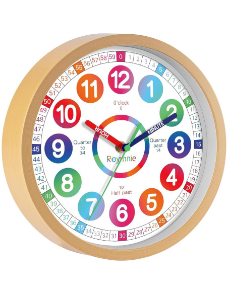 Reloj de Aprendizaje Silencioso Roymnie 20.32 cm Multicolor