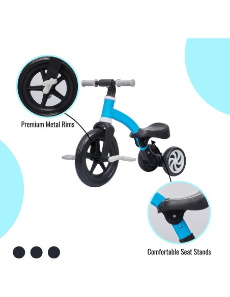 Bicicleta de Equilibrio Triciclo Banana Azul para Niños