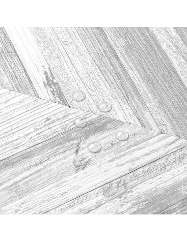 Baldosas DICOFUN 10 Hojas PVC Look Madera Blanca 30.48cm