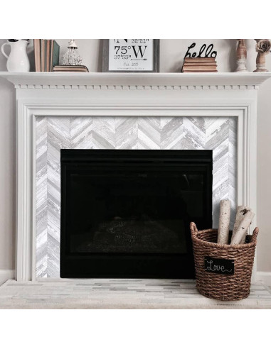 Baldosas DICOFUN 10 Hojas PVC Look Madera Blanca 30.48cm