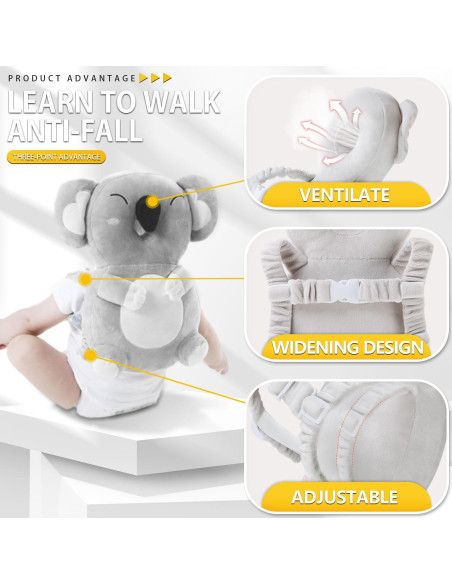 Protector de Cabeza para Bebés WKC Koala Ajustable + Rodilleras
