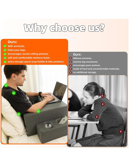 Almohada de Escritorio Ergonomica RoyViVa con Soporte para Tazas