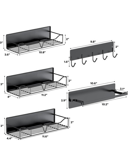 Paquete de 5 estantes magnéticos Genérica para cocina y lavandería Paquete de 5 estantes magnéticos Genérica para cocina y lavandería