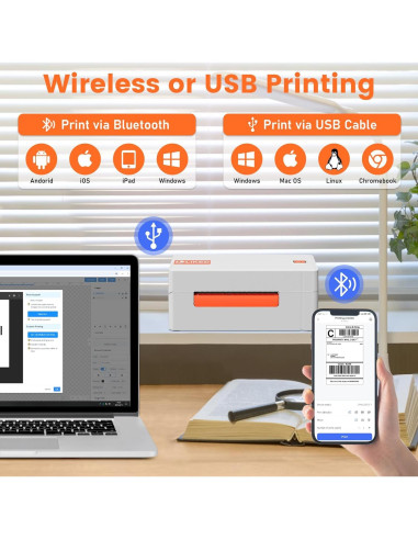 Impresora de Etiquetas Térmicas Inalámbrica LIKEDE LP46 4x6"
