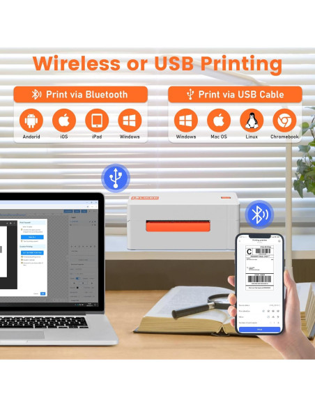 Impresora de Etiquetas Térmicas Inalámbrica LIKEDE LP46 4x6"