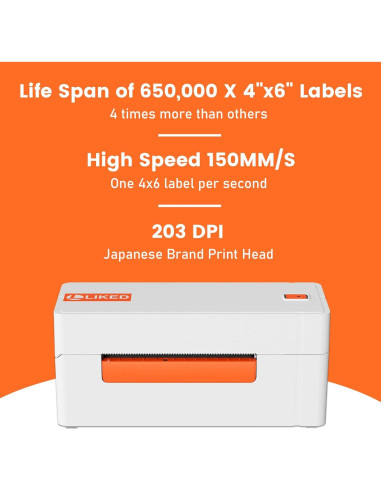 Impresora de Etiquetas Térmicas Inalámbrica LIKEDE LP46 4x6"