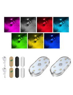 Augeny 2 PCS Luces LED Inalámbricas para Automóvil Interior