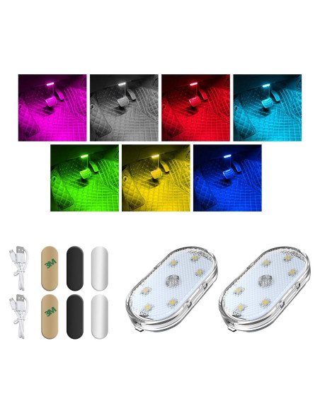 Augeny 2 PCS Luces LED Inalámbricas para Automóvil Interior